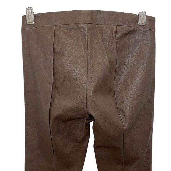 Vince Womens Lamb Leather Slim Ankle Zip Low Rise Legging Pants Brown XS NWT $99 - Picture 7 of 14